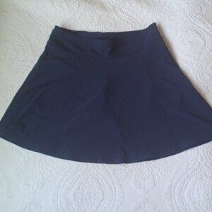 ATHLETA Navy Blue Skort Size 12 Side Zip and Back Zip Pocket
